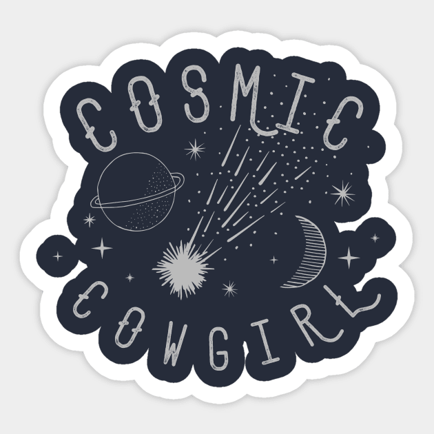 Cosmic Cowgirl Sticker by LittleBunnySunshine